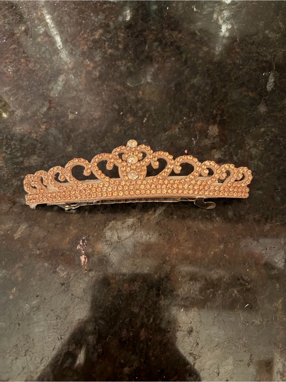 Gold crown barette
